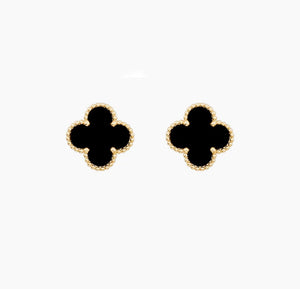 18k Solid Gold Lucky Clover Studs