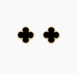 18k Solid Gold Lucky Clover Studs