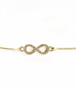 ROMALI 18K Gold-Plated Infinity Adjustable Slider Bracelet - ROMALI