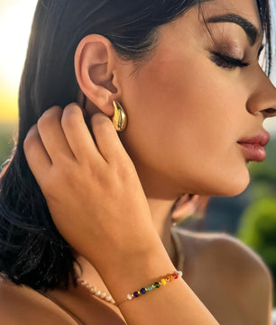 18k Gold-Plated Statement Golden Teardrop Stud Dangle Earrings Small, Medium, Large - ROMALI