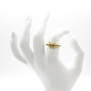 ROMALI 18K Gold-Plated Adjustable Bow Ring