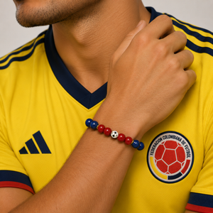 ROMALI Colombia Soccer World Cup Bracelet | Yellow Jade, Cherry Jade  Lapis Lazuli Unisex