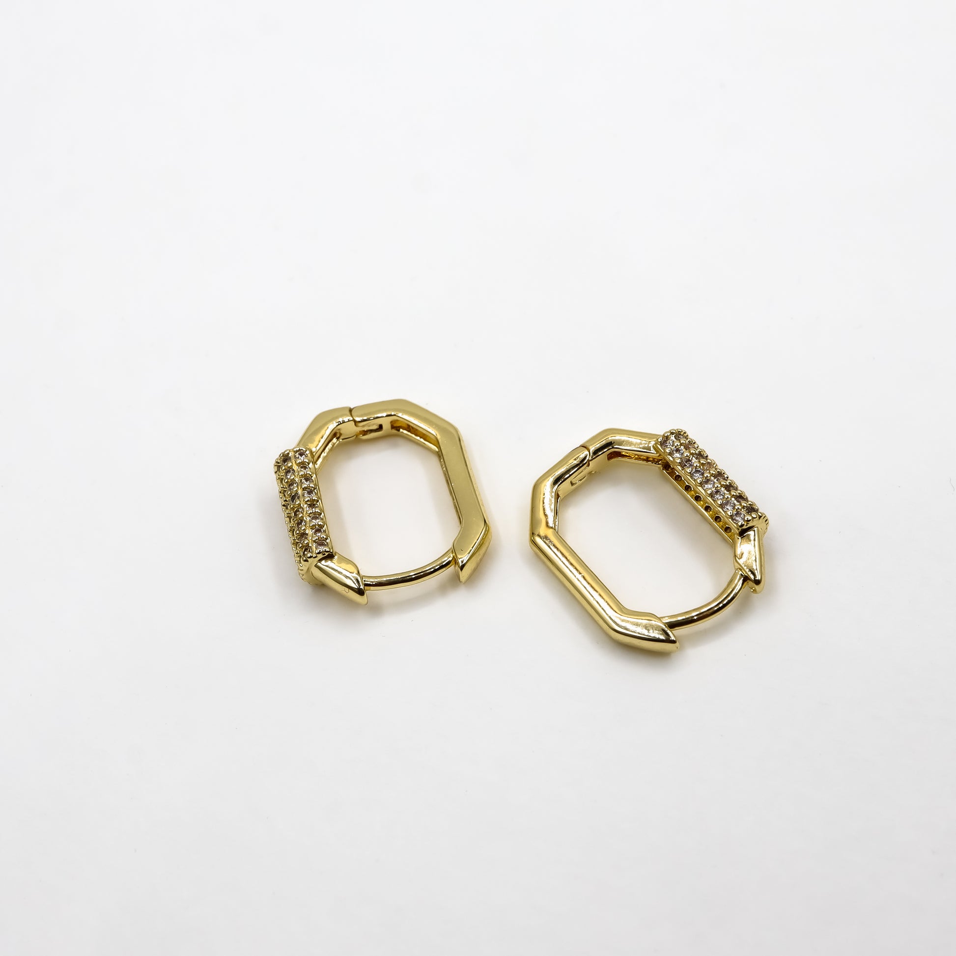 18k Gold-Plated Chic Rectangle Hoop Earrings