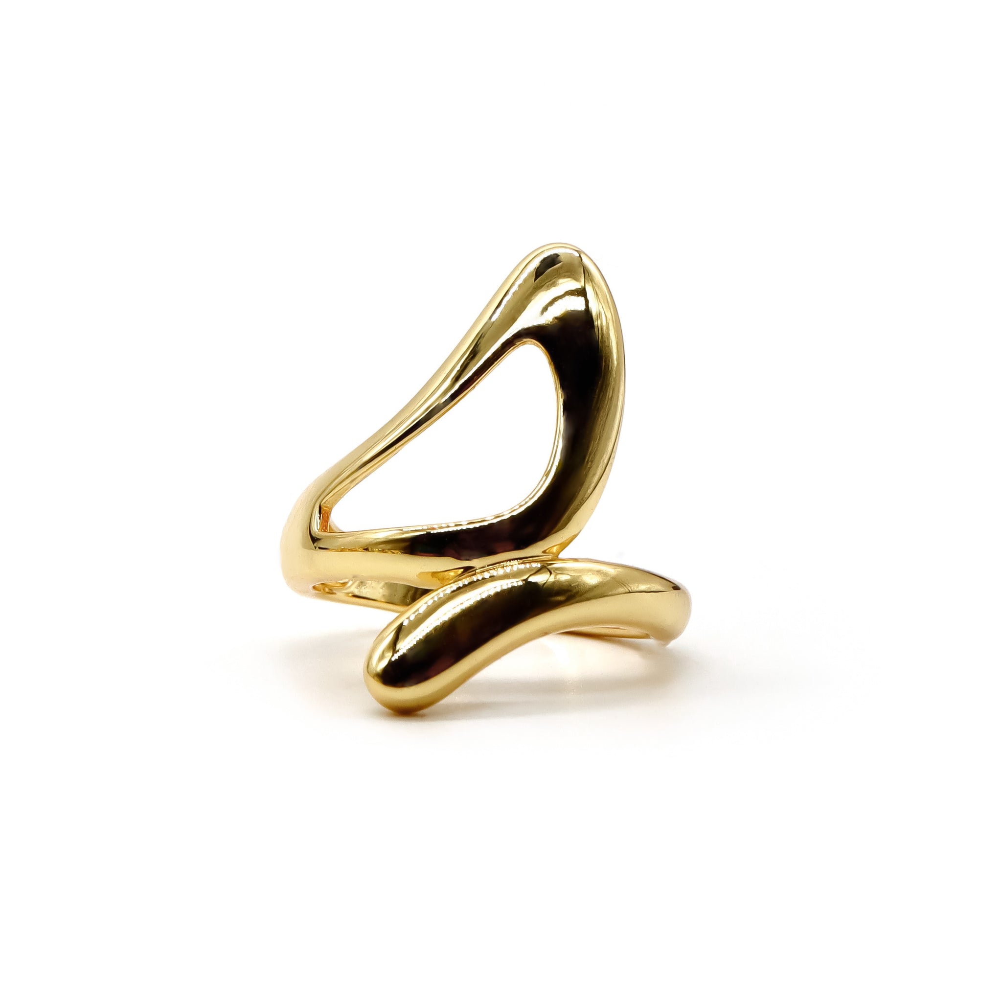 ROMALI 18K Gold-Plated Minimalist Sculptural Design Ring