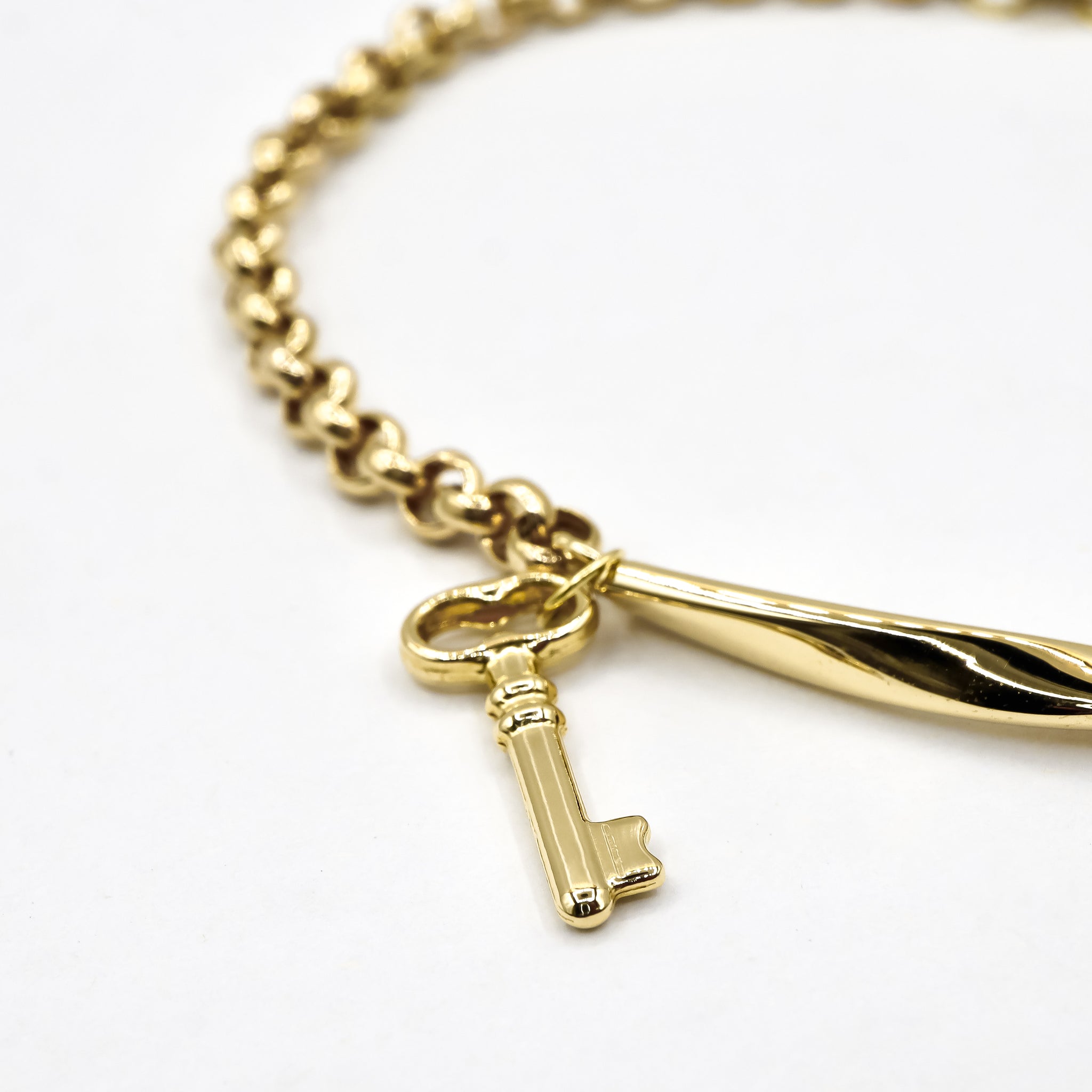 18k Solid Gold Key Bracelet