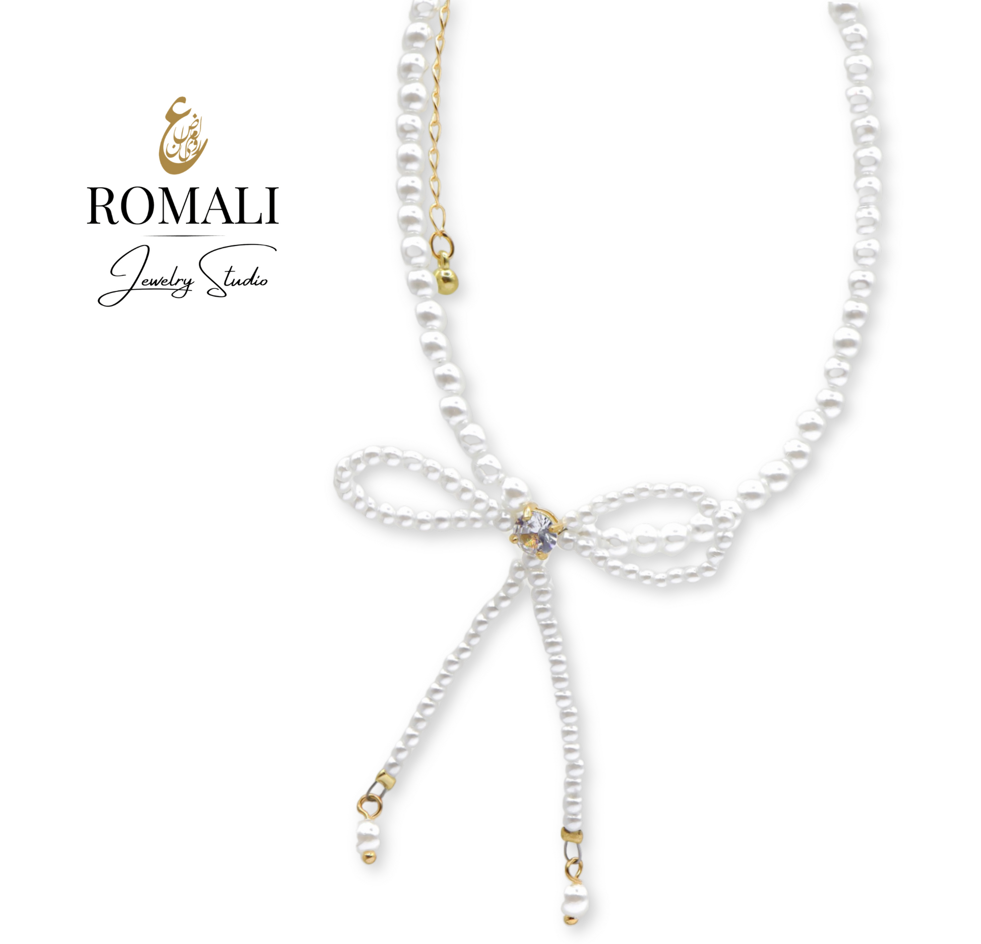 ROMALI Pearl Bowtie Choker