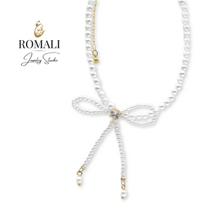 ROMALI Pearl Bowtie Choker