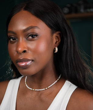 ROMALI 18K Gold-Plated Mini Pearl Cluster Hoop Earrings - ROMALI