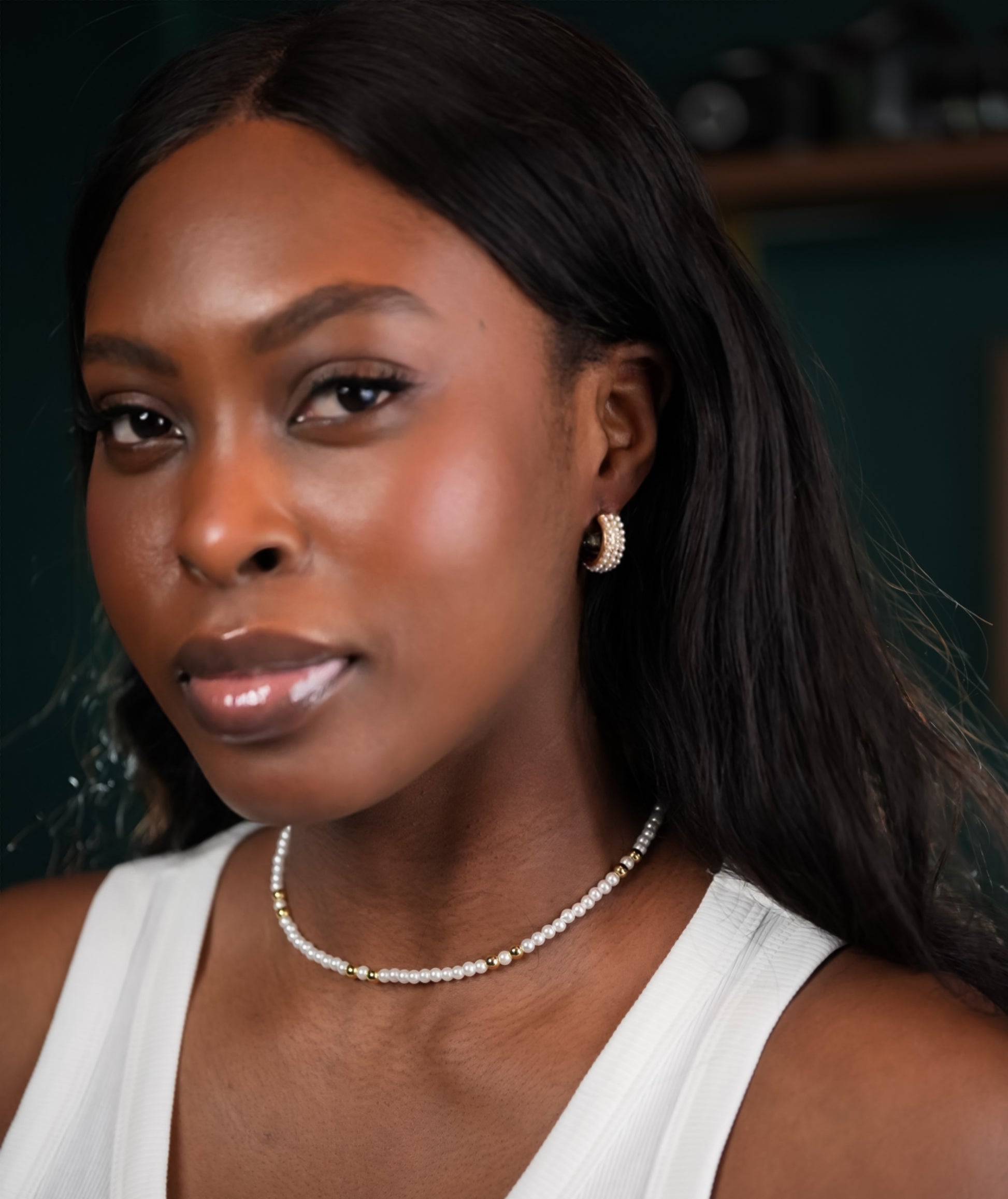 ROMALI 18K Gold-Plated Mini Pearl Cluster Hoop Earrings - ROMALI