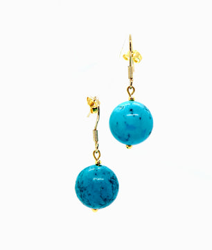 18k Gold-plated Natural Turquoise Earrings - ROMALI