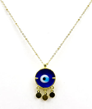 ROMALI 18k Gold-Plated Boho Evil Eye Pendant Necklace - ROMALI