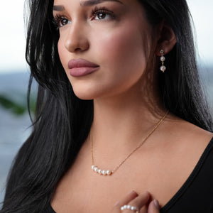 ROMALI 18K Gold-Plated Pearl Bar Necklace - ROMALI