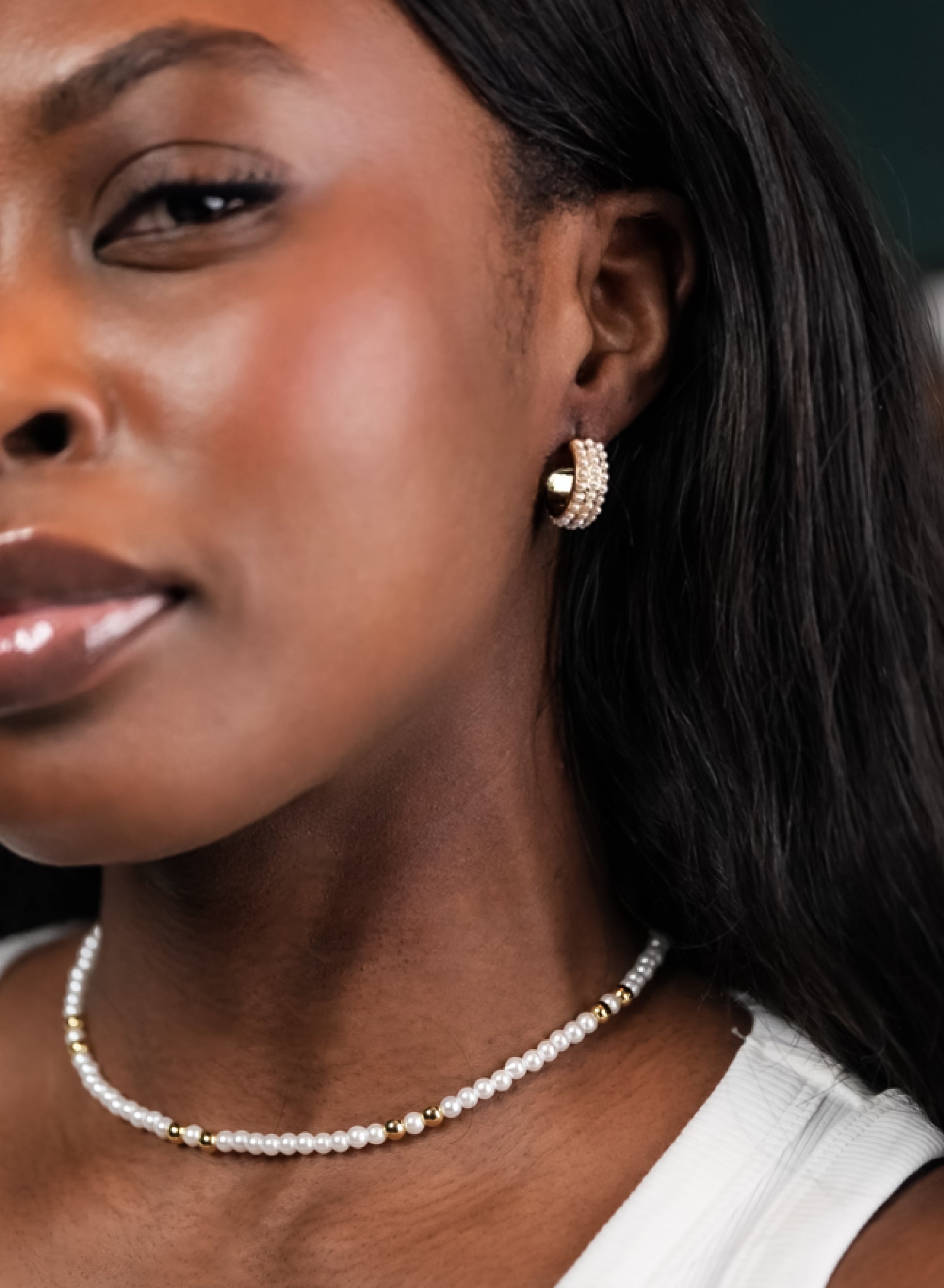 ROMALI 18K Gold-Plated Mini Pearl Gold Ball Necklace - ROMALI