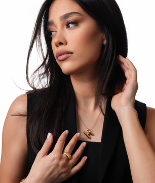 ROMALI 18k Gold-Plated Balloon Initial Pendant Necklace - ROMALI