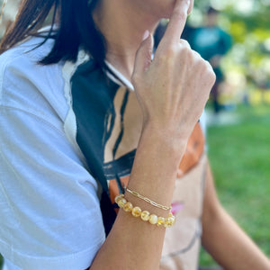 ROMALI Natural Citrine Beaded Bracelet - Stone on Luck & Money 10mm - ROMALI