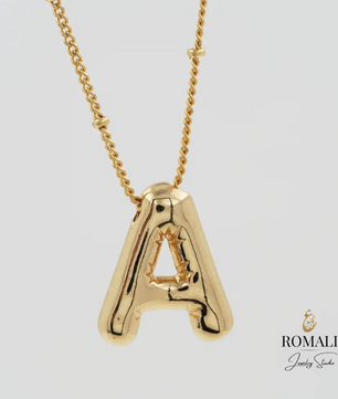 ROMALI 18k Gold-Plated Balloon Initial Pendant Necklace - ROMALI