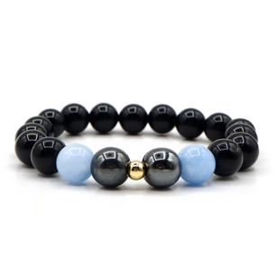 Scorpio Zodiac Bracelet - Aquamarine & Hematite