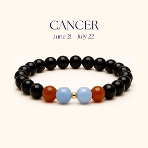 ROMALI Cancer Zodiac Bracelet - Carnelian & Aquamarine June 21 – July 22