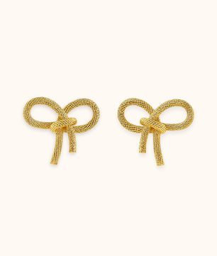 ROMALI 18K Gold-Plated Bow Knot Stud Earrings - ROMALI