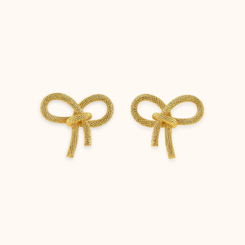 ROMALI 18K Gold-Plated Bow Knot Stud Earrings - ROMALI