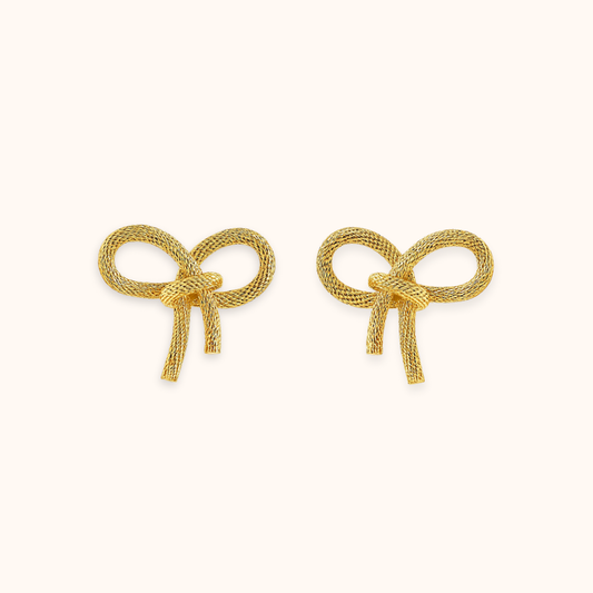 ROMALI 18K Gold-Plated Bow Knot Stud Earrings - ROMALI