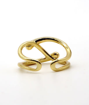 ROMALI 18K Gold Plated Abstract Wrap Ring – Modern Minimalist Design - ROMALI