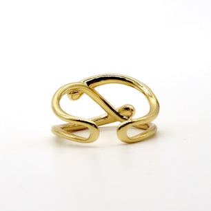 ROMALI 18K Gold Plated Abstract Wrap Ring – Modern Minimalist Design