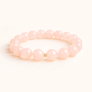 ROMALI Natural Rose Quartz Beaded Bracelet – Stone of Self-Love & Compassion