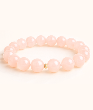 ROMALI Natural Rose Quartz Beaded Bracelet – Stone of Self-Love & Compassion