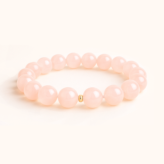 ROMALI Natural Rose Quartz Beaded Bracelet – Stone of Self-Love & Compassion
