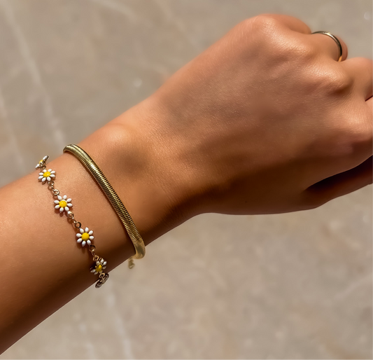 18k Gold-Plated Snake Chain Bracelet - ROMALI