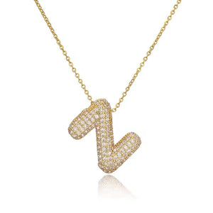 ROMALI 18K Gold-Plated Zirconia Balloon Initial Necklace - ROMALI