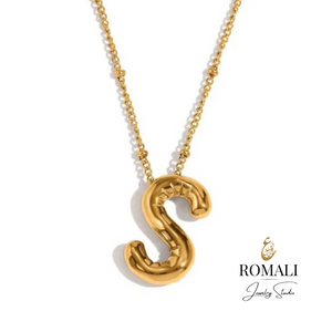 ROMALI 18k Gold-Plated Balloon Initial Pendant Necklace - ROMALI