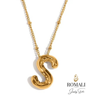 ROMALI 18k Gold-Plated Balloon Initial Pendant Necklace - ROMALI