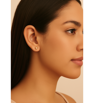 ROMALI 18K Gold-Plated Ball Stud Earrings – Small, Medium, and Large Sizes - ROMALI