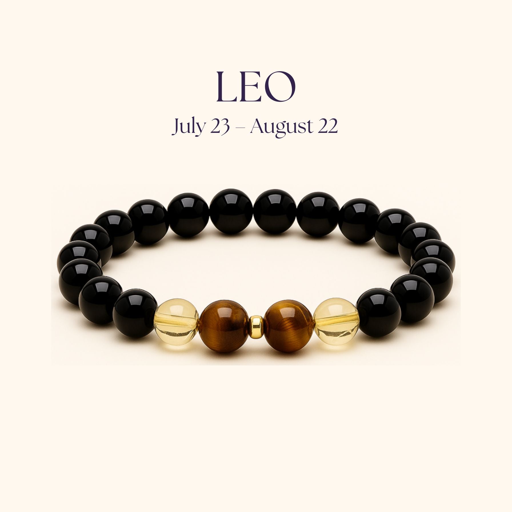 ROMALI Leo Zodiac Beaded Bracelet - Tiger's Eye & Citrine July 23 – August 22