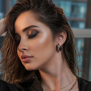 ROMALI Silver Stainless Steel Teardrop Stud Dangle Earrings Small, Medium, Large - ROMALI