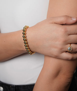 ROMALI 18k Gold-Plated Beaded Gold Ball Bracelet - ROMALI