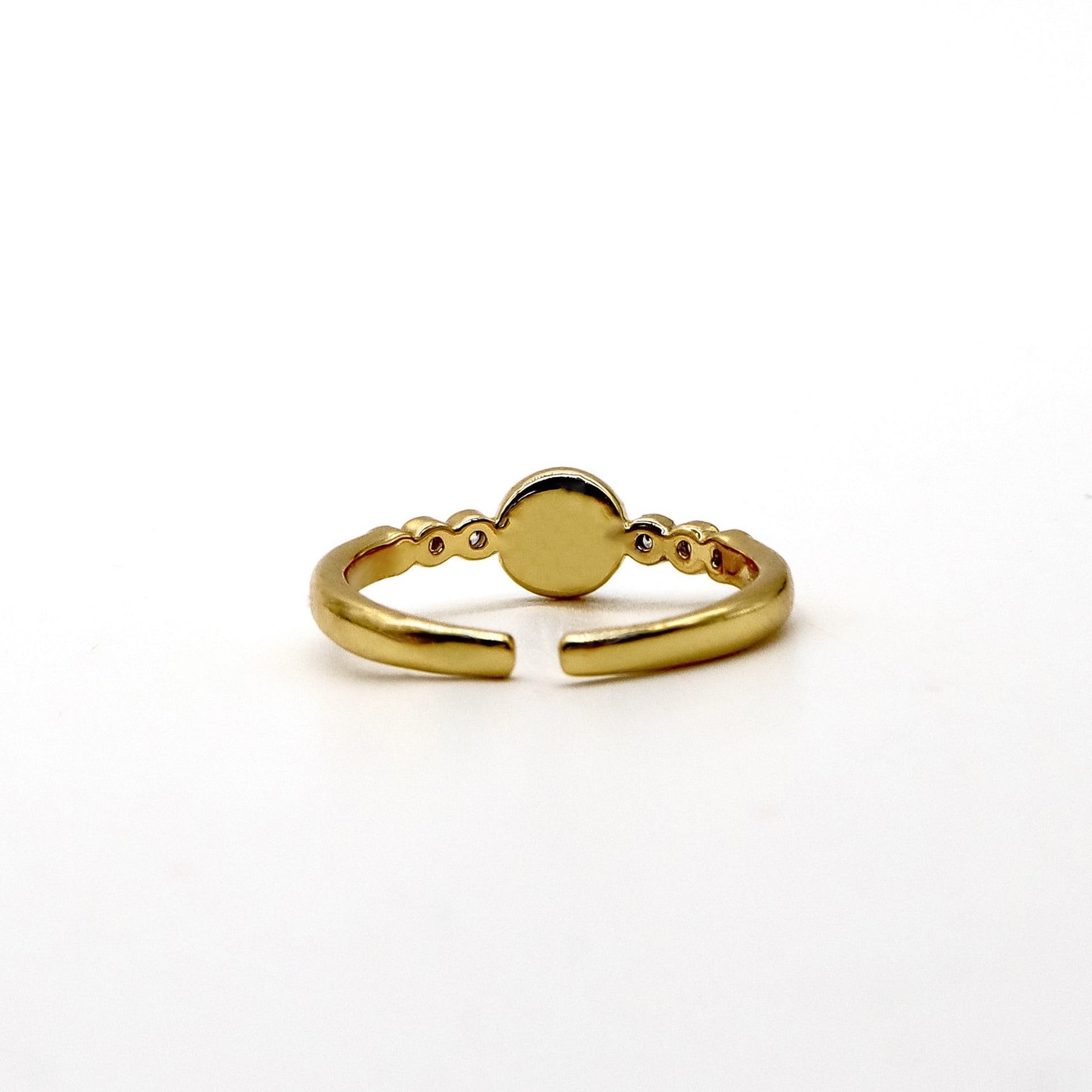 ROMALI 18K Gold Plated Evil Eye Ring with CZ Accents