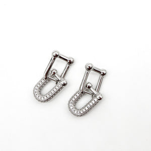 18k Gold-Plated Shimmering Link Earrings - ROMALI