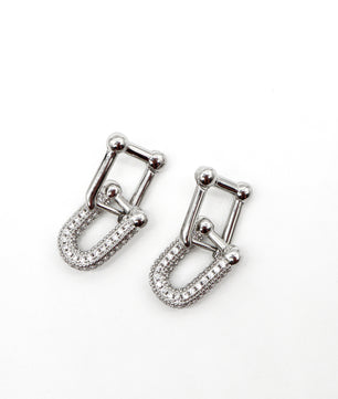 18k Gold-Plated Shimmering Link Earrings - ROMALI