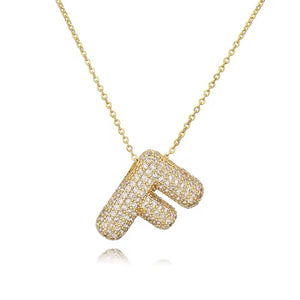 ROMALI 18K Gold-Plated Zirconia Balloon Initial Necklace - ROMALI