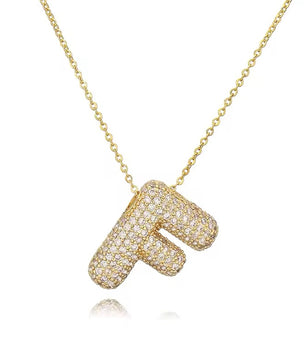 ROMALI 18K Gold-Plated Zirconia Balloon Initial Necklace - ROMALI