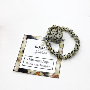 Natural Dalmatian Jasper Bracelet - 8mm