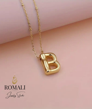 ROMALI 18k Gold-Plated Balloon Initial Pendant Necklace - ROMALI