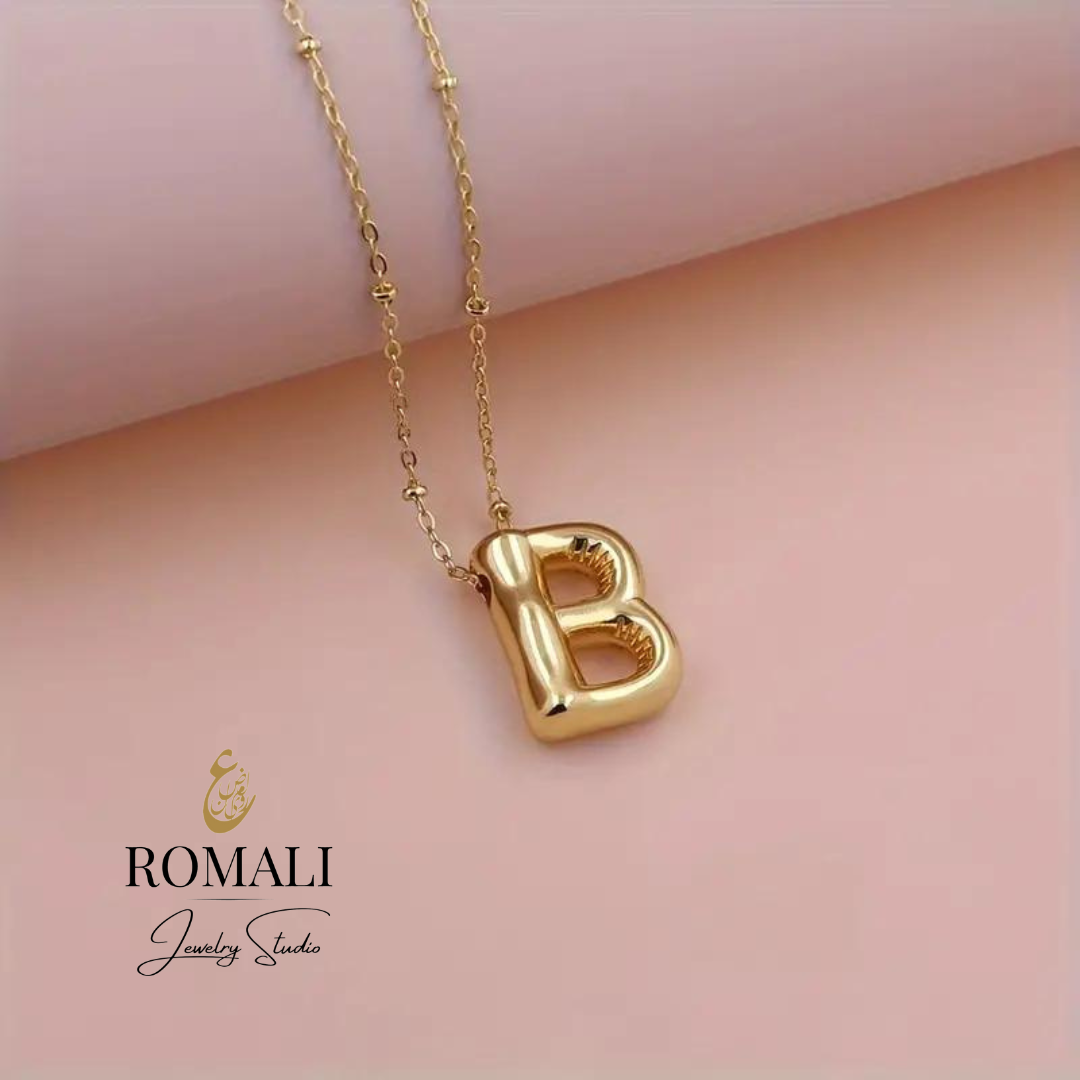 18k Gold-Plated Balloon Initial Letter Necklace