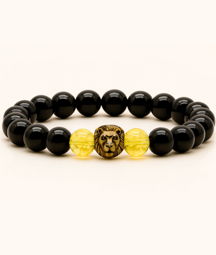 ROMALI Natural Black Onyx & Citrine Beaded Bracelet 10mm - ROMALI