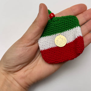 ROMALI Handmade Iran Mini Charm Pouch | Crocheted Bag Charm