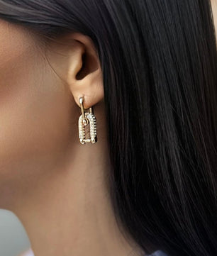 18k Gold-Plated Shimmering Link Earrings - ROMALI