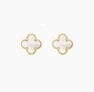 18k Solid Gold Lucky Clover Studs